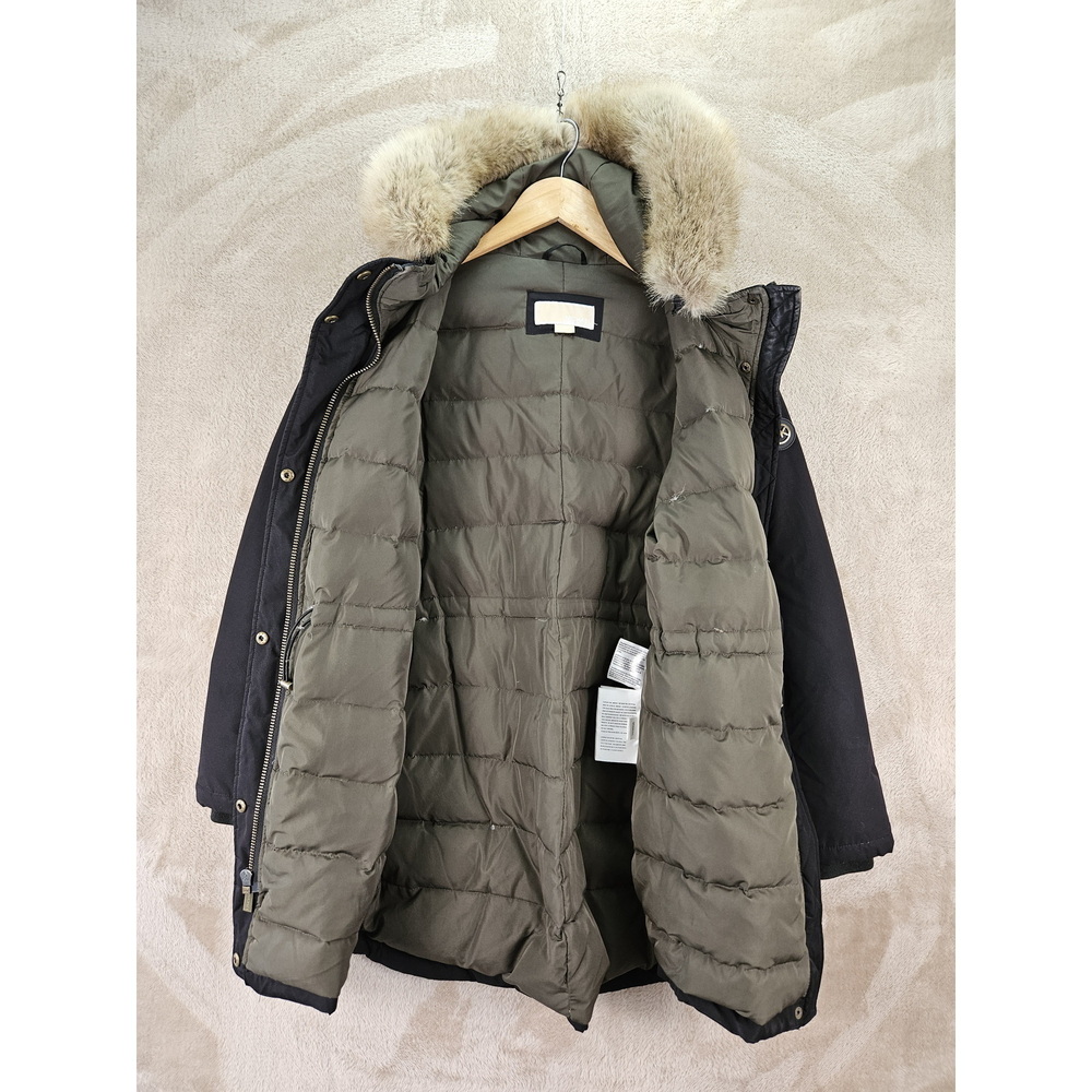 Michael Kors Down Jacket Puffer Coat Black Size XS Pockets Snap Buttons - Picture 5 of 10